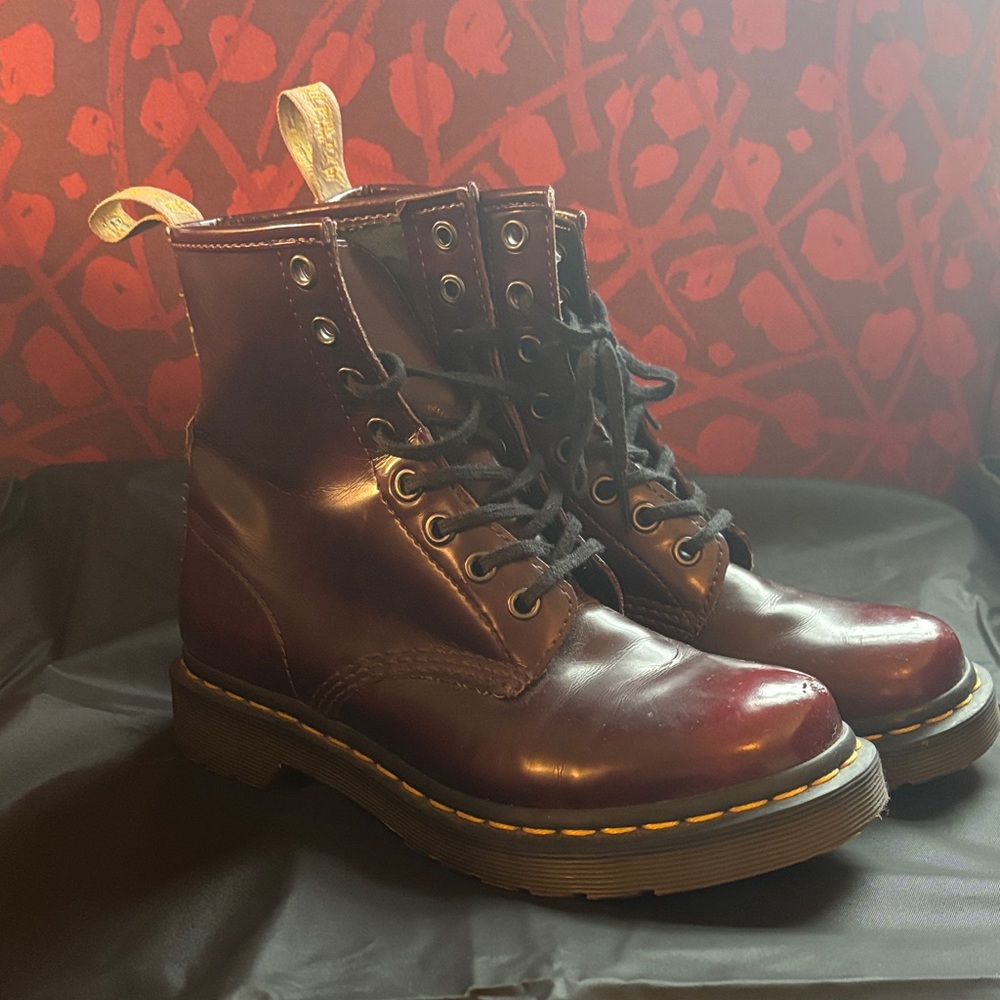Dr. Martens Burgundy Lace Up Boots